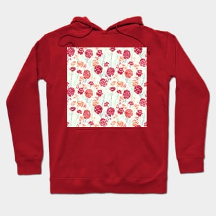 Red Watercolor Carnation Hoodie